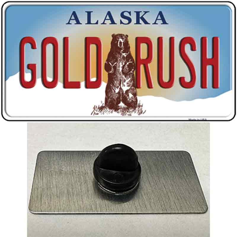Gold Rush Alaska State Novelty Metal Hat Pin image
