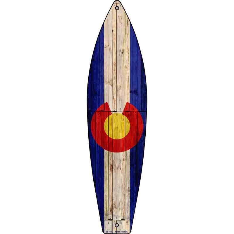 Colorado State Flag Novelty Metal Surfboard Sign image