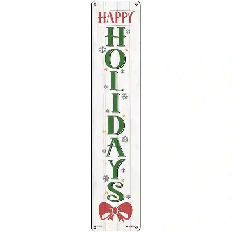 Happy Holidays White Novelty Metal Street Sign image
