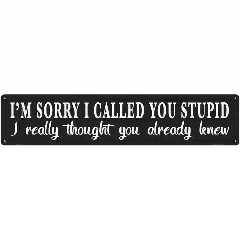 Sorry I Called You Stupid Novelty Metal Street Sign image