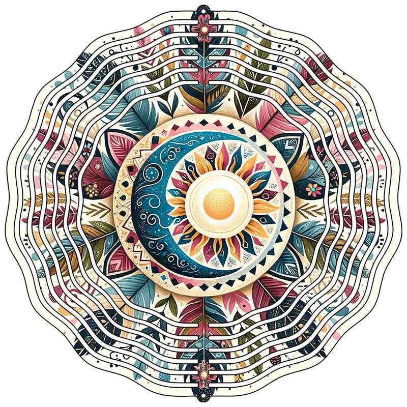 Native American Feathers Novelty Metal Wind Spinner image