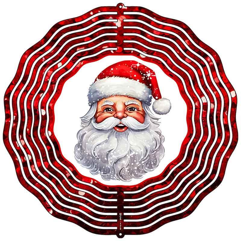 Santa with Red Glitter Novelty Metal Wind Spinner image