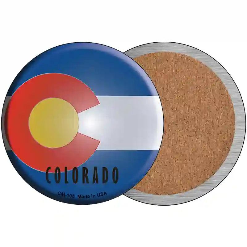 Colorado State Flag Novelty Circle Coaster Set of 4 image