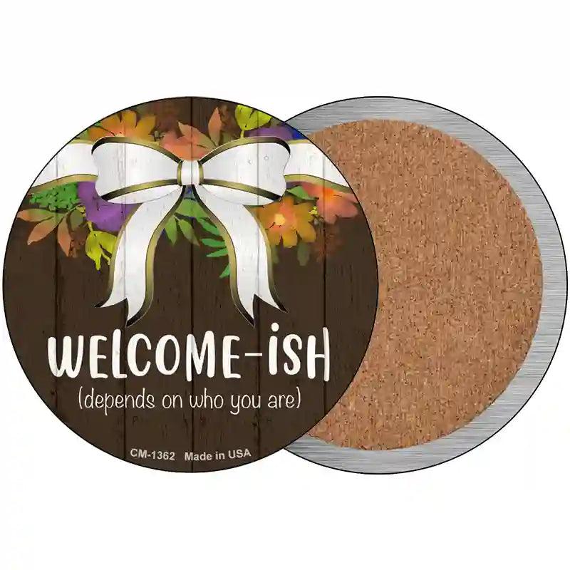 Welcomeish Novelty Circle Coaster Set of 4 image