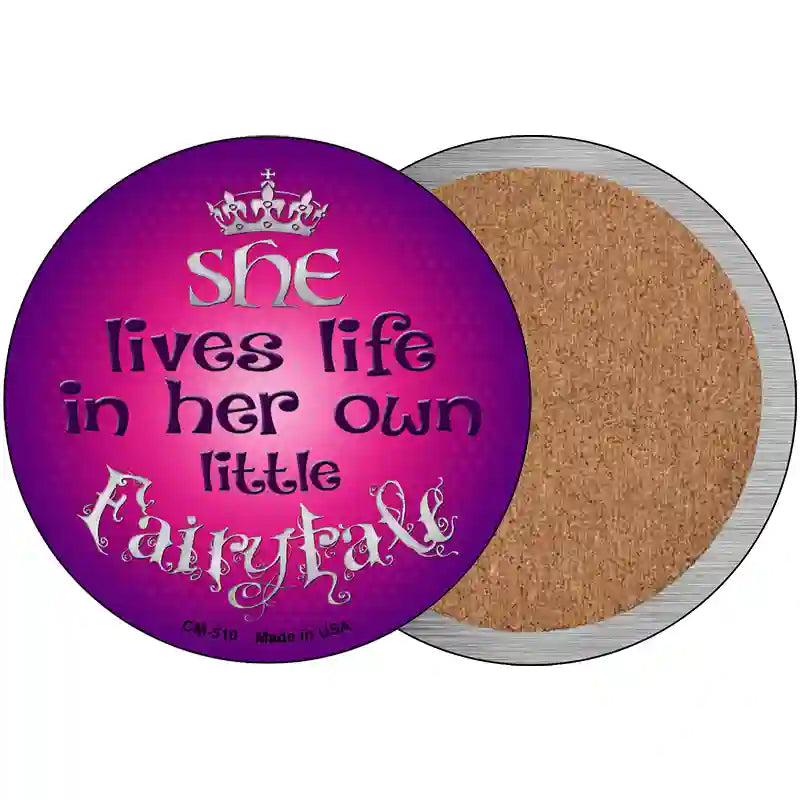 Lives In Own Fairytale Novelty Circle Coaster Set of 4 image