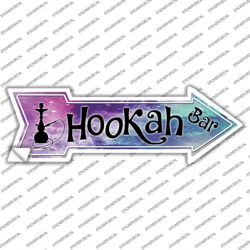Hookah Bar Novelty Arrow Sticker Decal image