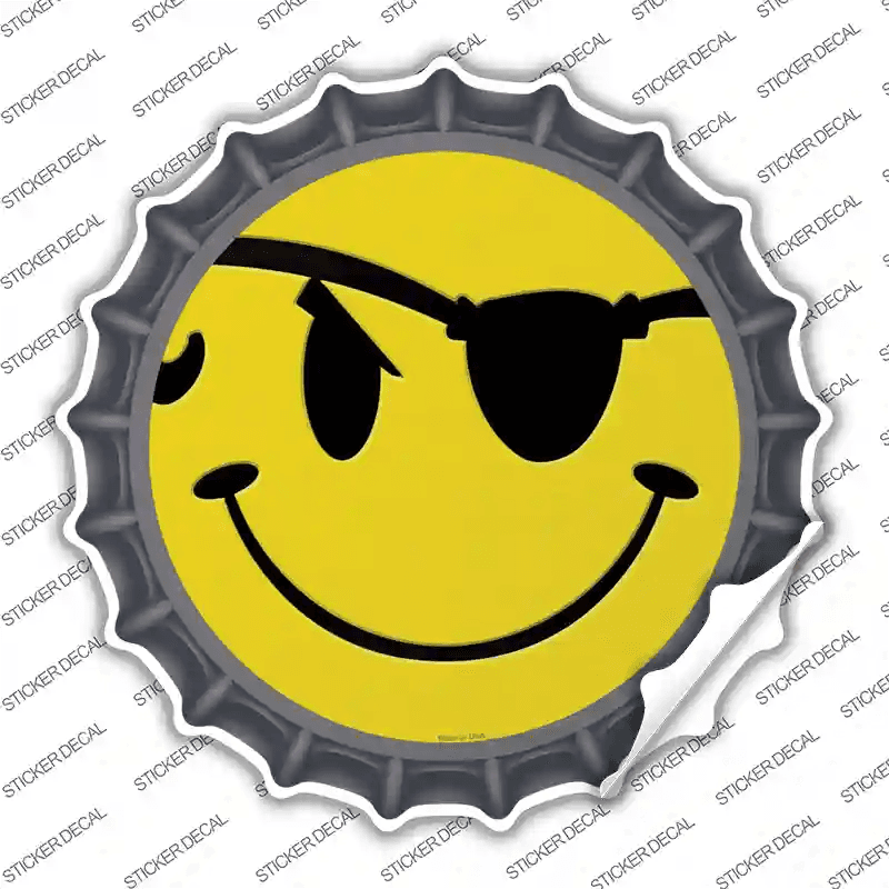 Eye Patch Smile Novelty Bottle Cap Sticker Decal image