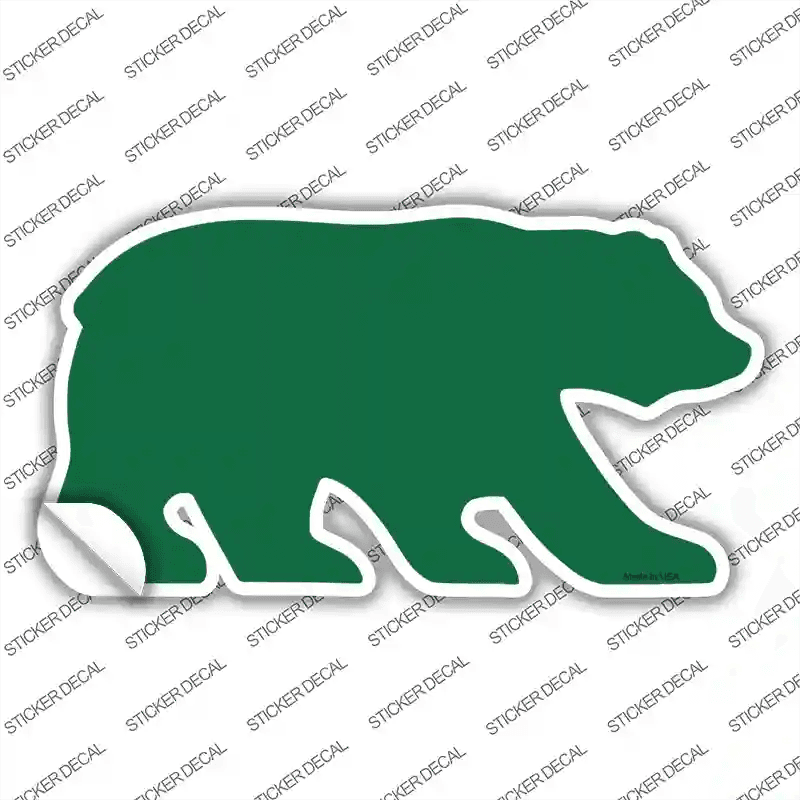 Green Solid Novelty Bear Sticker Decal image