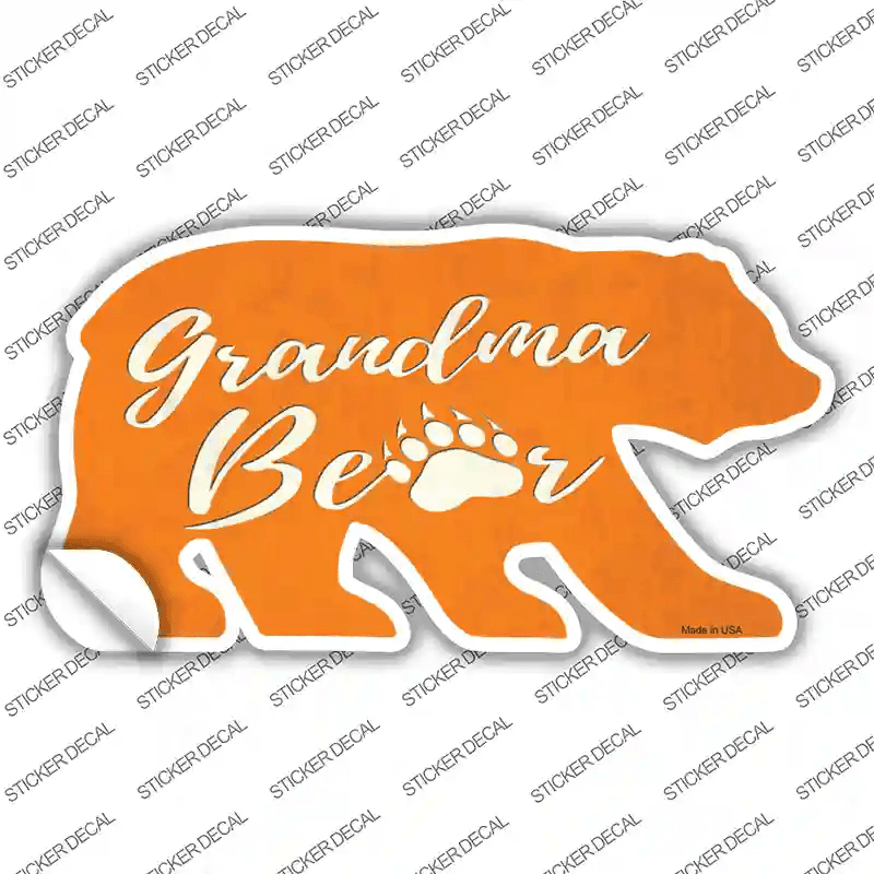 Grandma Paw Orange Novelty Bear Sticker Decal image