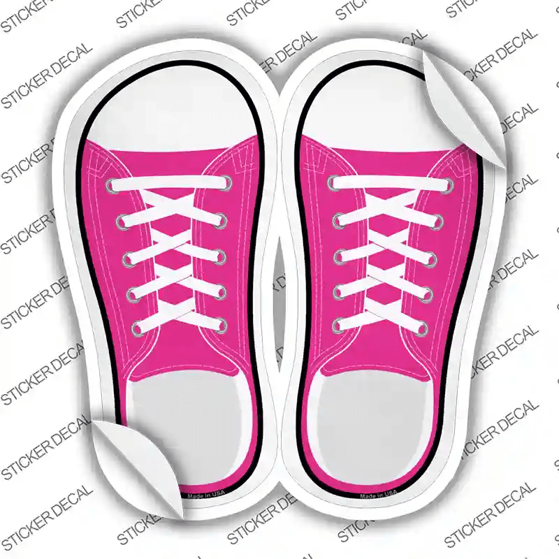 Pink Solid Novelty Shoe Outlines Sticker Decal image