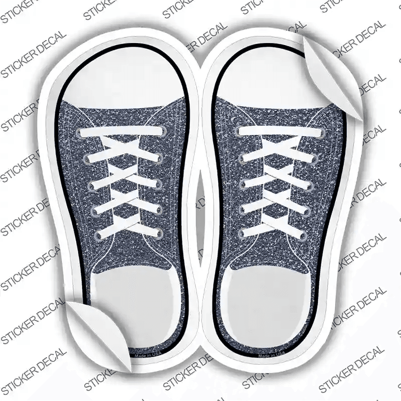 Blue Glitter Novelty Shoe Outlines Sticker Decal image