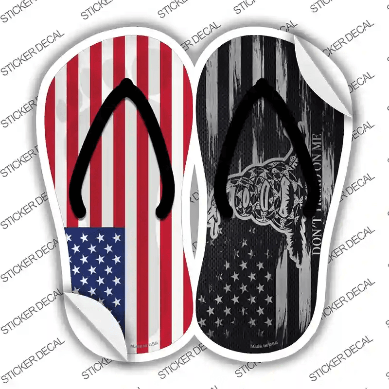 USA|Distressed 2nd Amendment Flag Novelty Flip Flops Sticker Decal image