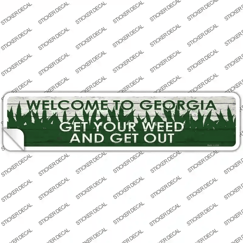 Georgia Weed Novelty Narrow Sticker Decal