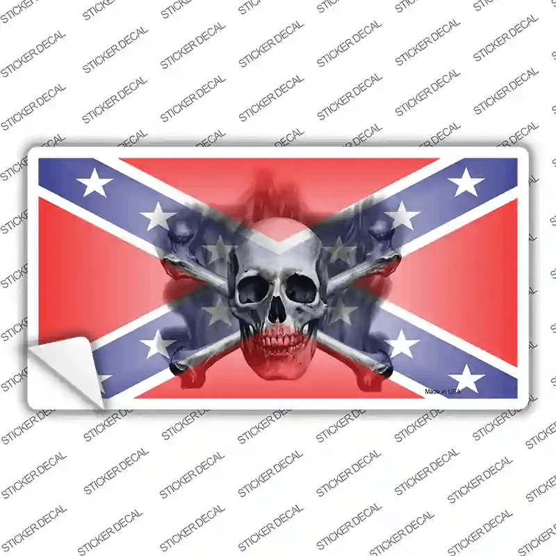 Confederate Flag Skull Novelty Sticker Decal image