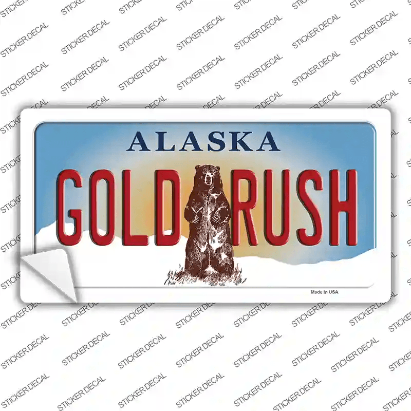 Gold Rush Alaska State Novelty Sticker Decal image