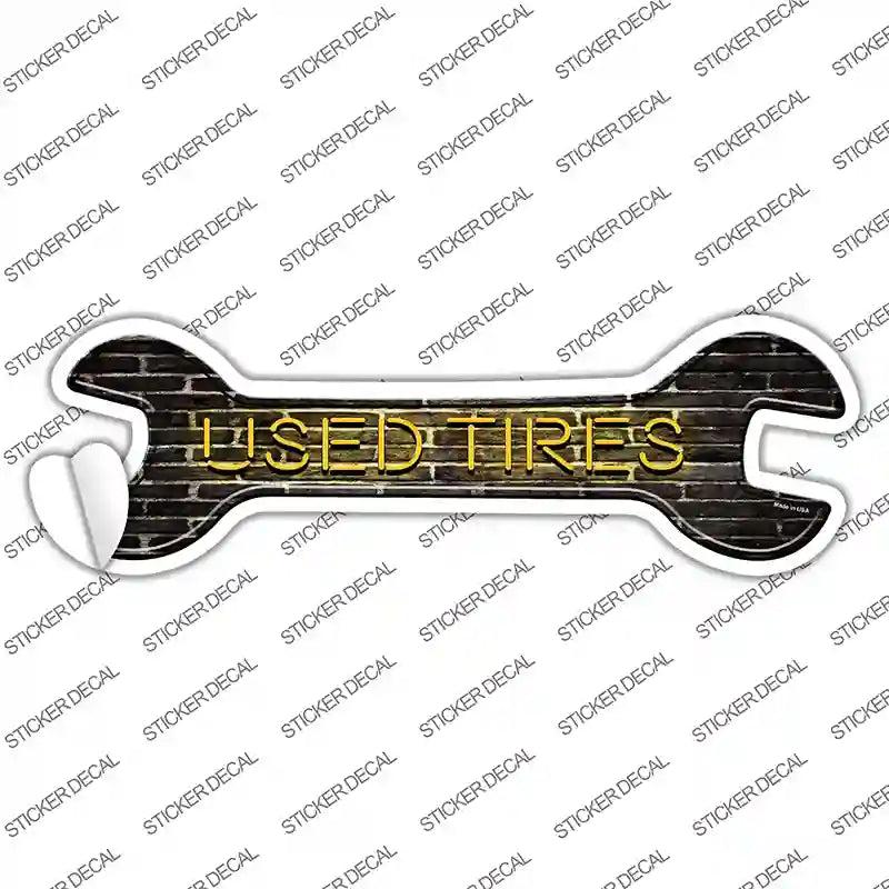 Used Tires Brick Novelty Wrench Sticker Decal image