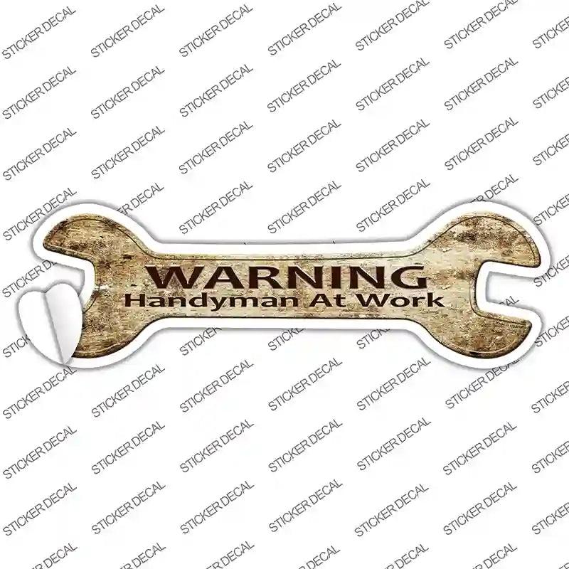 Handyman At Work Novelty Wrench Sticker Decal image