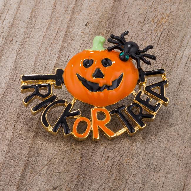 Jack-O'-Lantern Brooch With Crystals image