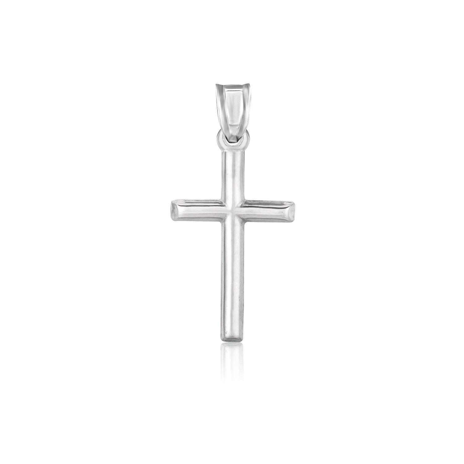 14k White Gold High Polish Cross Pendant (36697) image