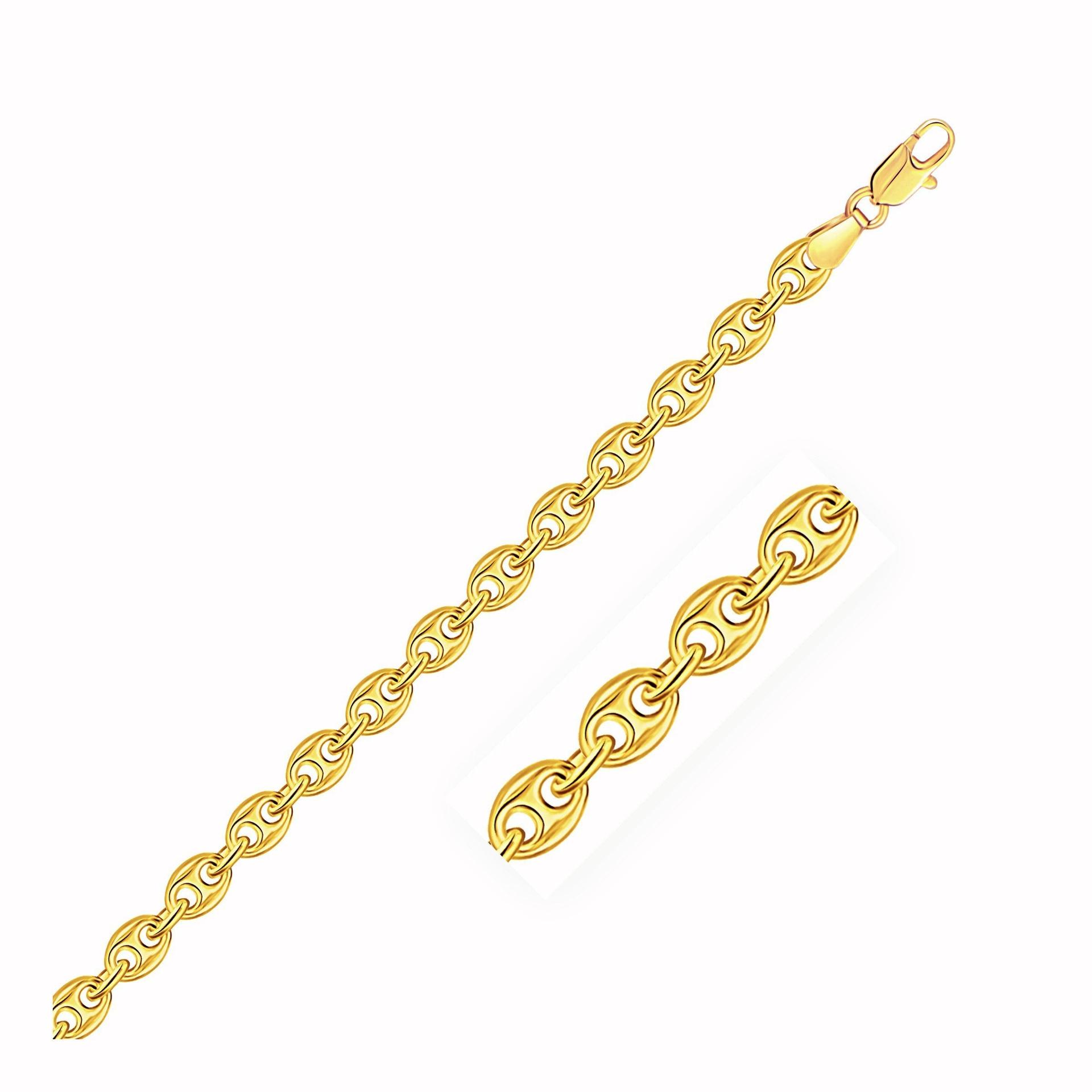 4.7mm 14k Yellow Gold Puffed Mariner Link Bracelet image