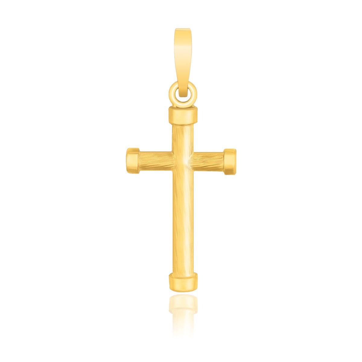 14k Yellow Gold Cross Pendant with Rounded Ends (47633) image
