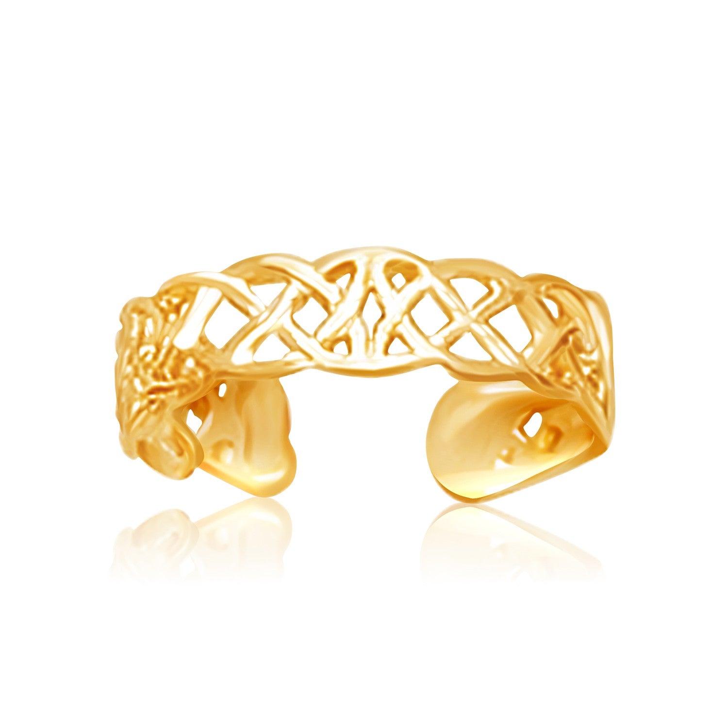 14k Yellow Gold Toe Ring in a Celtic Knot Style image