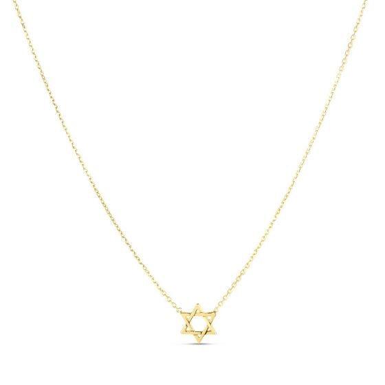 14k Yellow Gold Star of David Necklace image