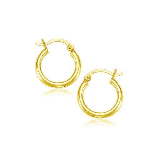 14k Yellow Gold Polished Hoop Earrings (2x15mm) image