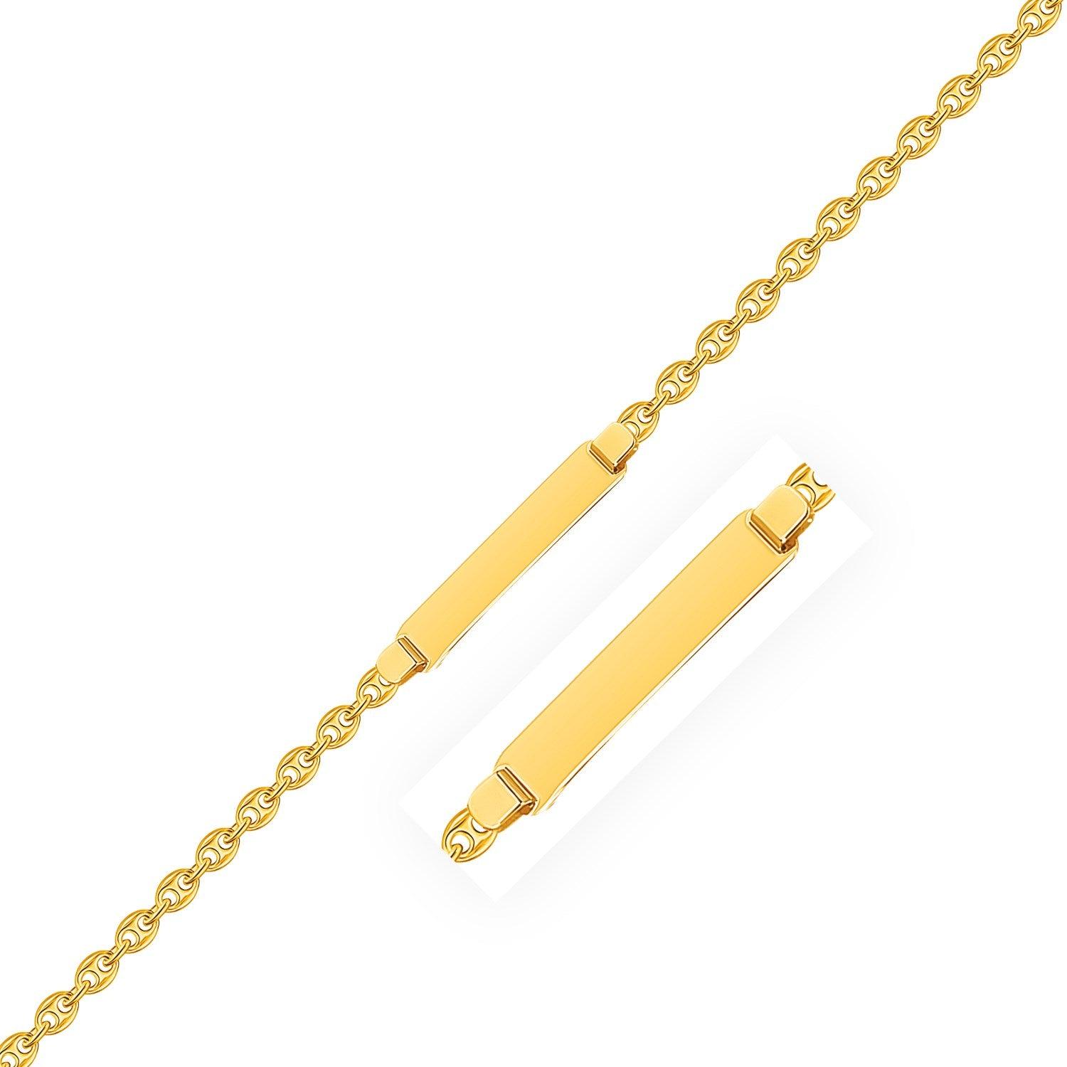 14k Yellow Gold Puffed Mariner Link Children's ID Bracelet image