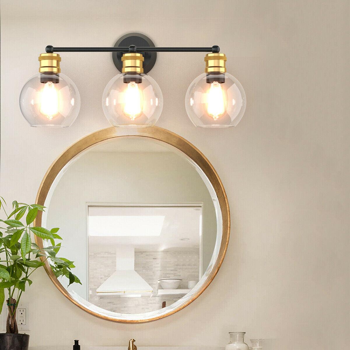 Modern 3-light Bubbled Glass Vanity Light image