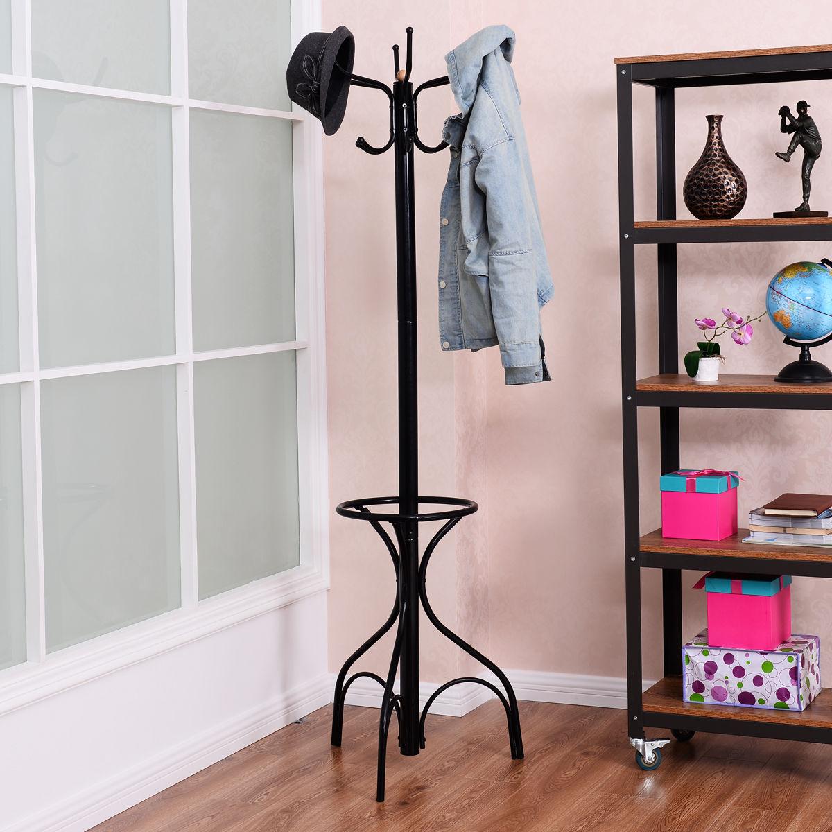 Vintage Metal Coat Hat Tree Stand Clothes Hanger image