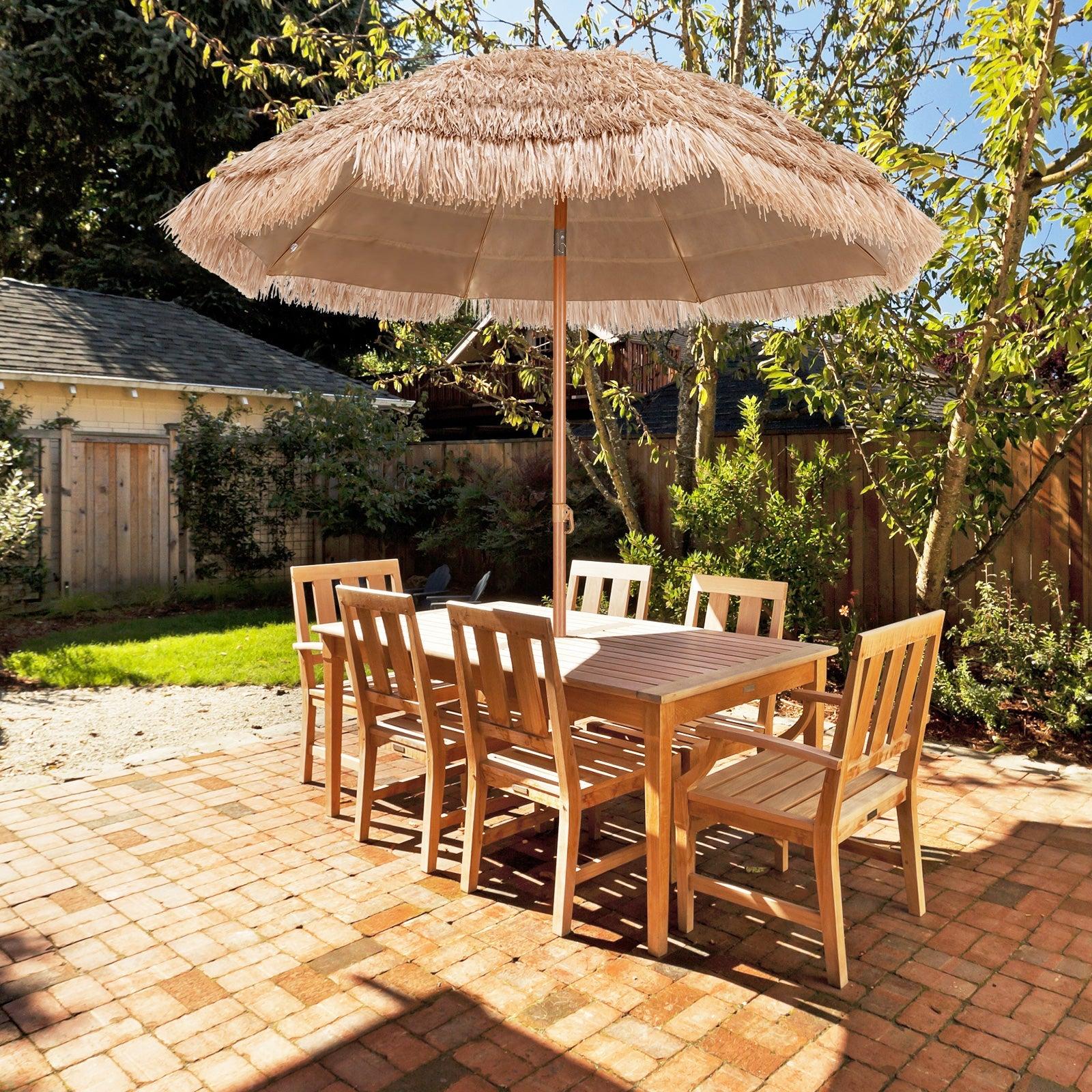 7.2 Feet Patio Thatched Tiki Umbrella Hawaiian Hula Beach Umbrella image