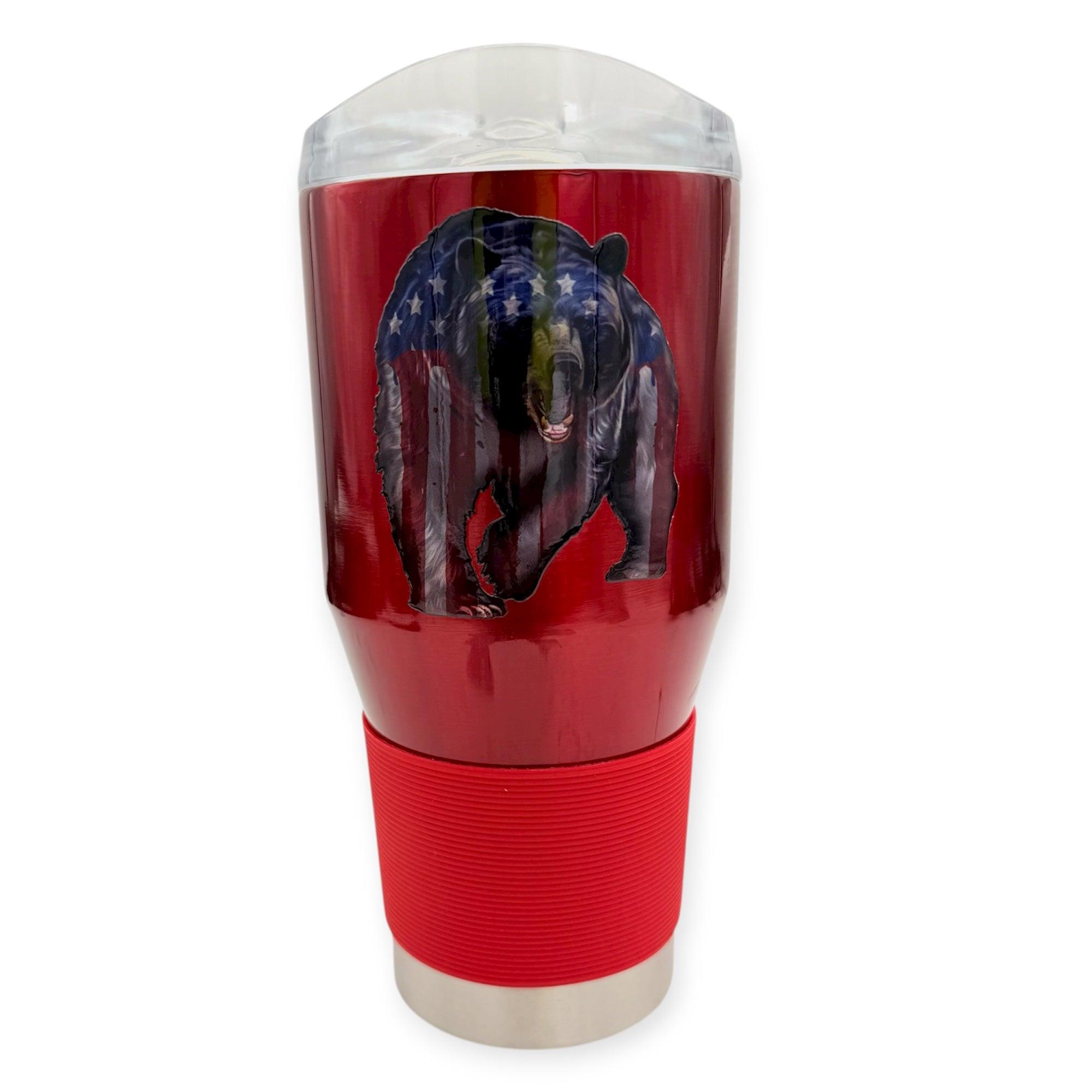 Coolie Tumbler Red Color 24 OZ Color Customized American Bear image