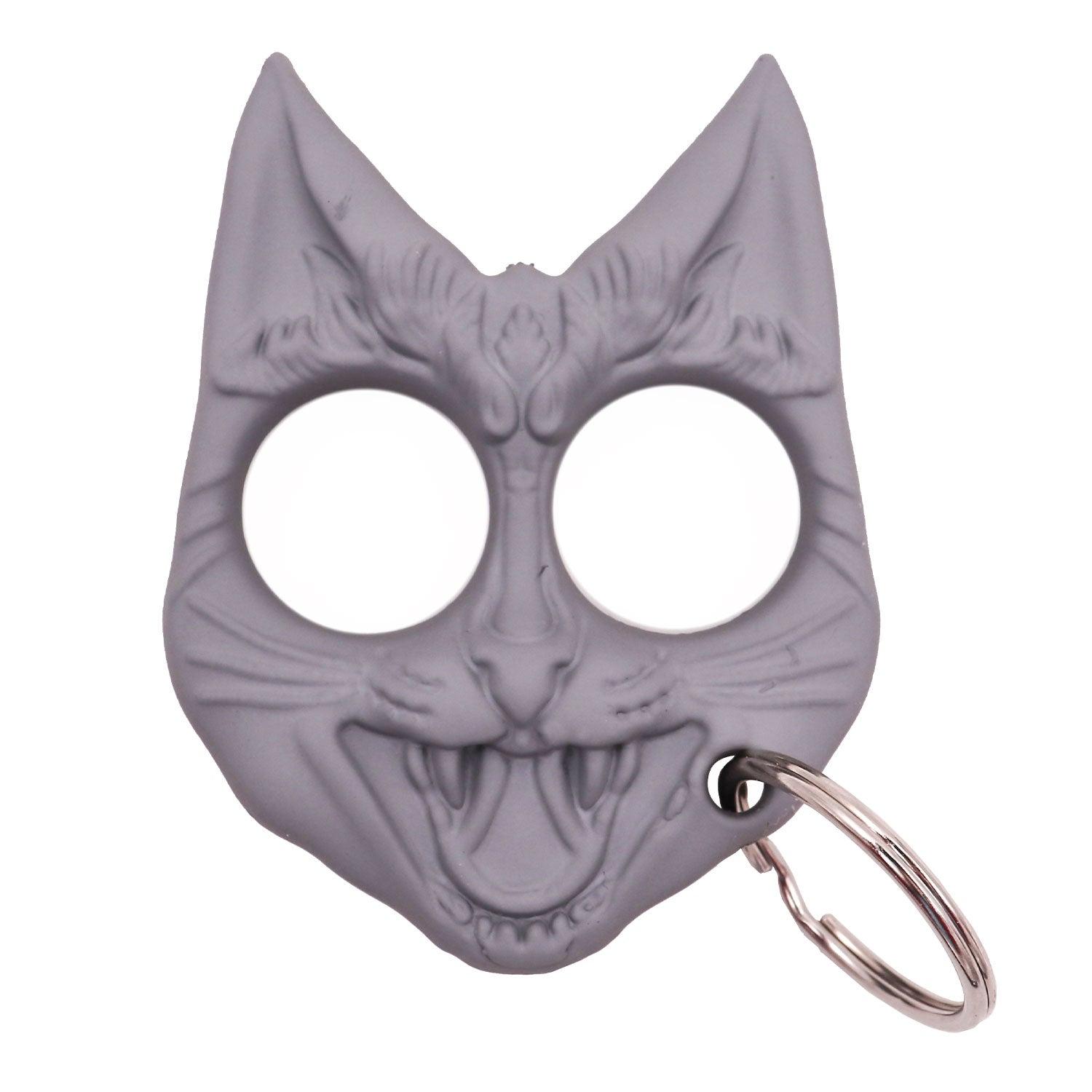 Public Safety Evil Cat Keychain - Light Grey image