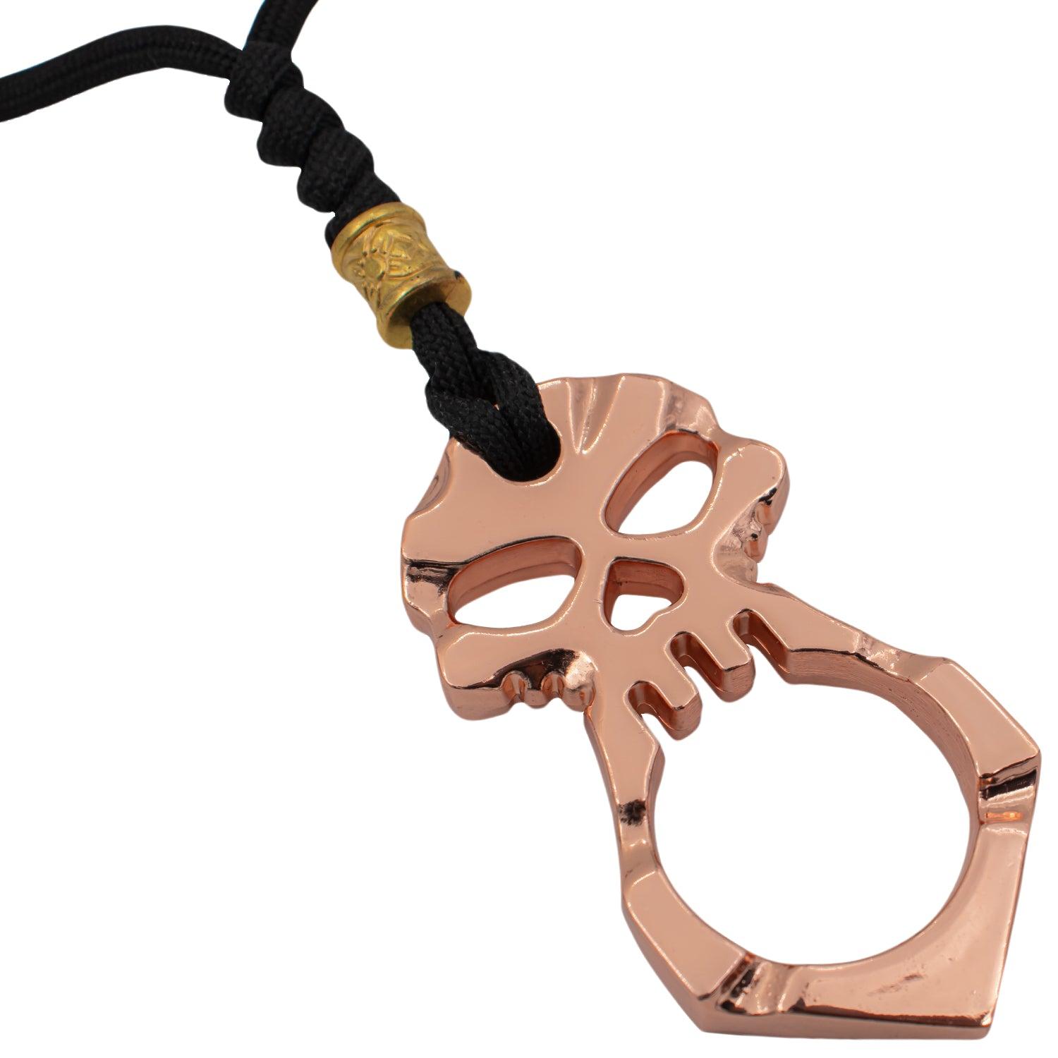 Lanyard Necklace One Finger Skull Knuckle Keychain Copper KN-04-CP-L