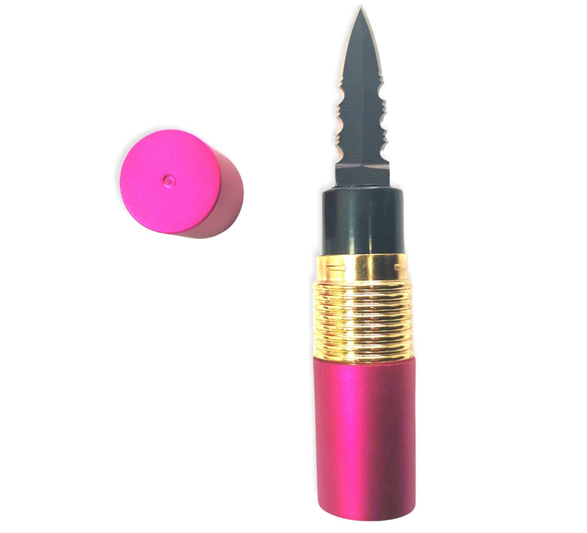 4.5 Inch Pucker-Up Lipstick Knife (DARK PURPLE AND GOLD)