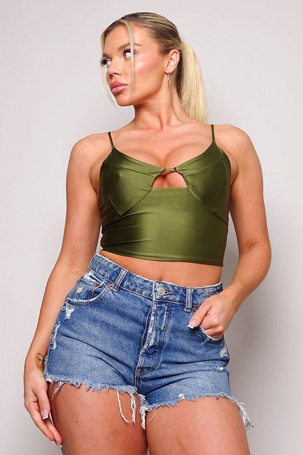 Ms Trouble Maker Cutout Crop Tank Ms Trouble Maker Cutout Crop Tank image