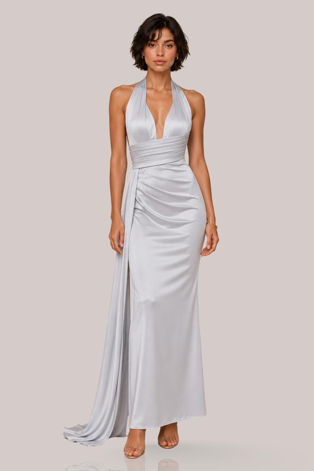 Veronique Sculpted Halter Maxi Dress Veronique Sculpted Halter Maxi Dress image