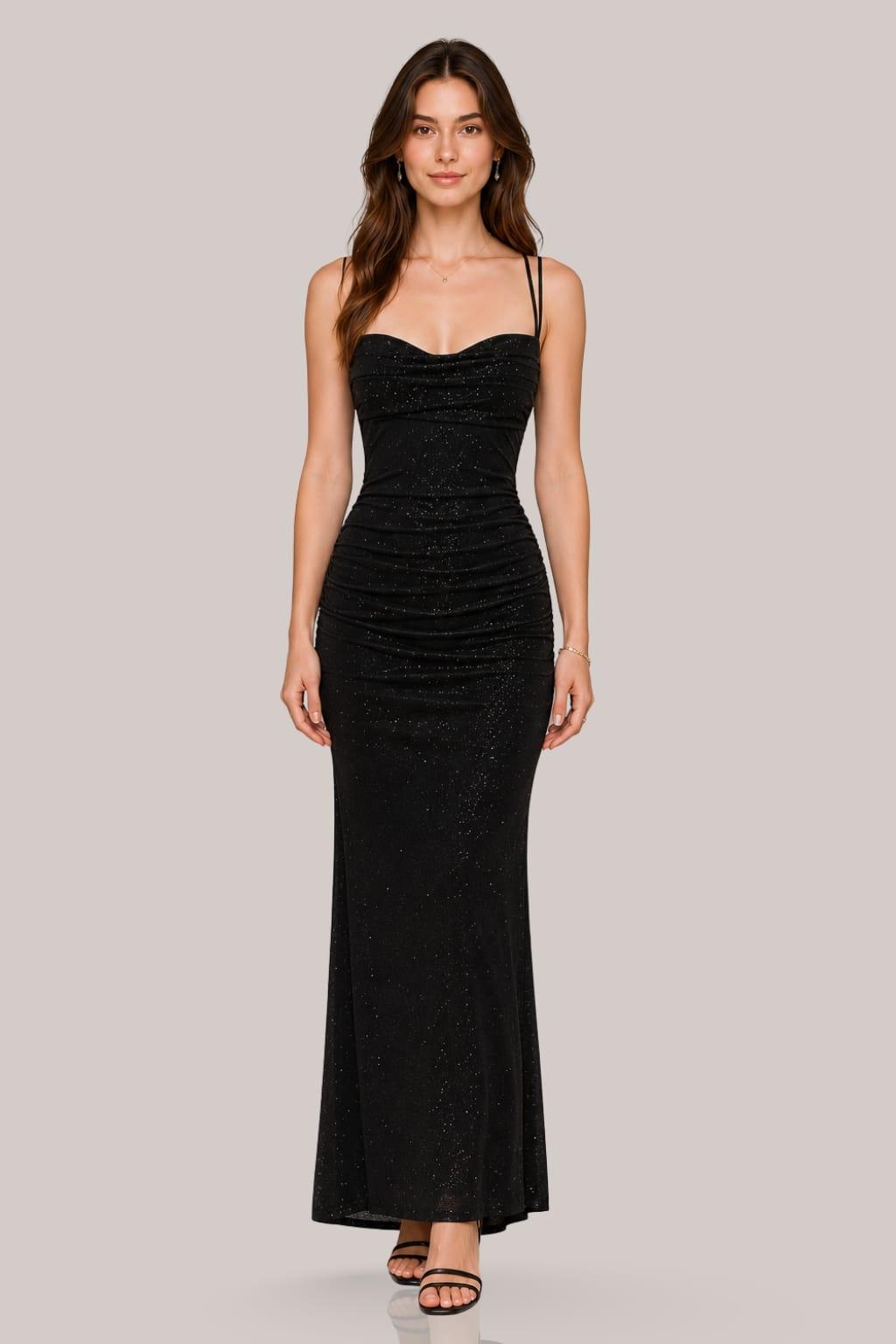 Noir Shimmer Cowl Neck Maxi Noir Shimmer Cowl Neck Maxi image