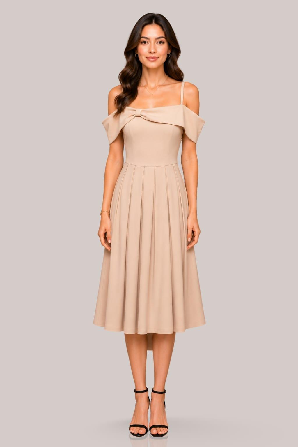 Sienna Bow Off-Shoulder Midi Dress Sienna Bow Off-Shoulder Midi Dress image
