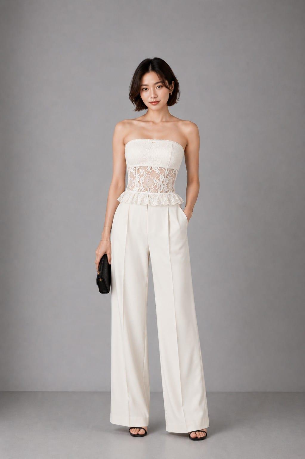 Strapless Lace Peplum Bustier Strapless Lace Peplum Bustier image