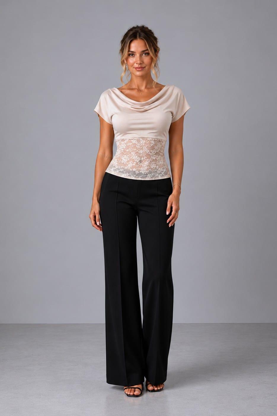 Noir Romance Lace Waist Top Noir Romance Lace Waist Top image
