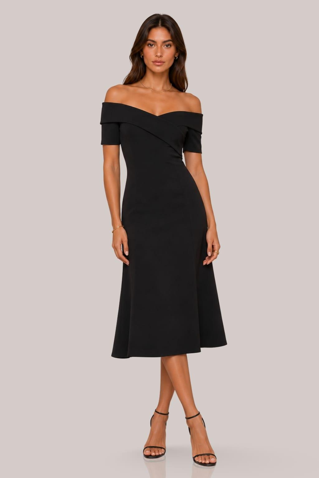 Estelle Sculpted Romance Off Shoulder Dress Estelle Sculpted Romance Off Shoulder Dress image