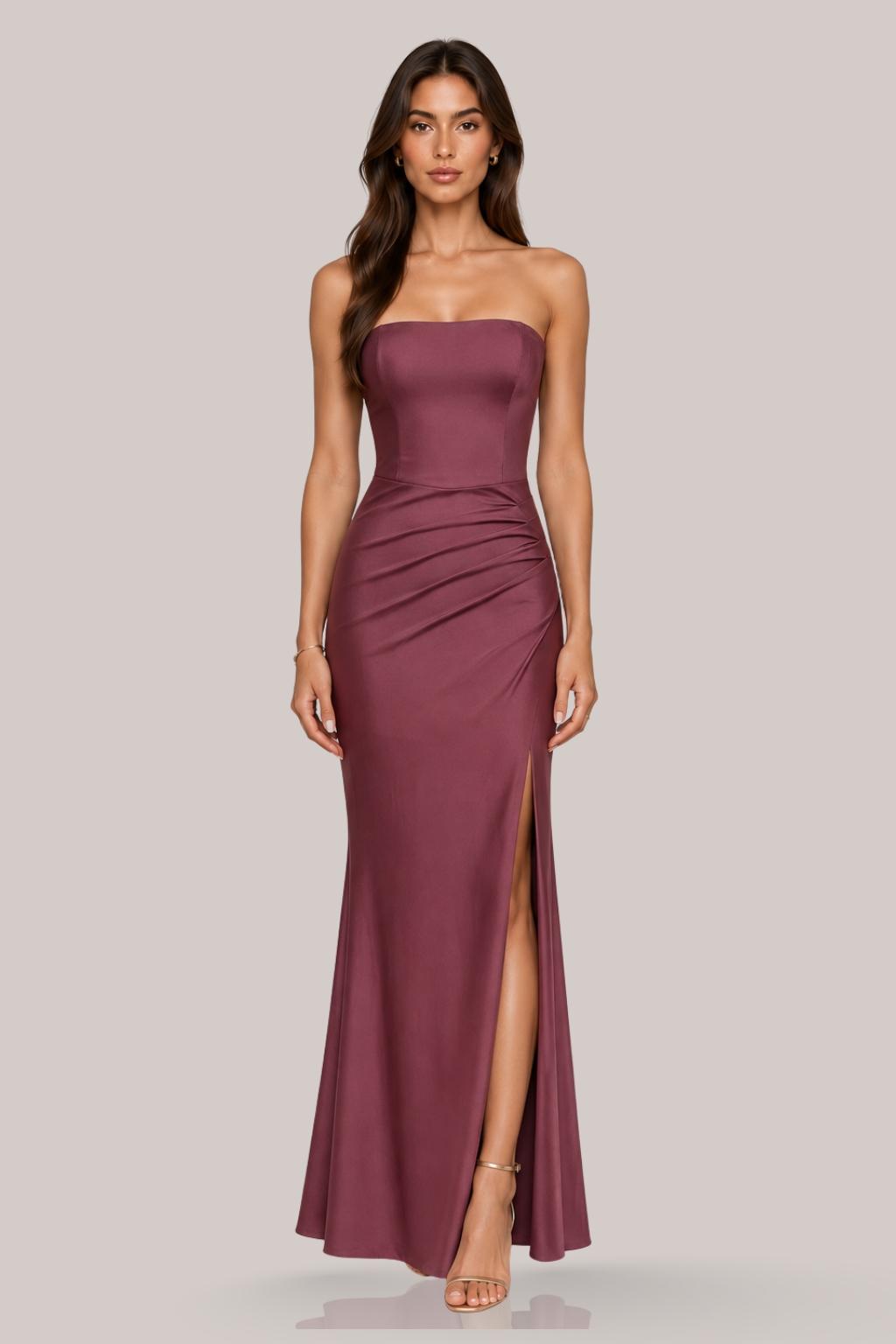 Celia Draped Strapless Maxi Dress Celia Draped Strapless Maxi Dress image