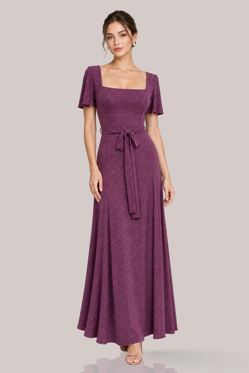 Elise Square Neck Belted Maxi Dress Elise Square Neck Belted Maxi Dress image