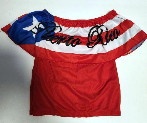 PUERTO RICO FLAG OFF THE SHOULDER TOP (CHILDREN SIZE) image
