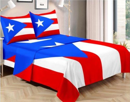 PUERTO RICO FLAG BED SHEET SET OF FOUR (QUEEN SIZE) image