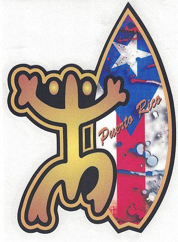 PUERTO RICO "COQUI SURFER" VINYL CAR STICKER