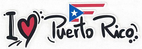 PUERTO RICO "I LOVE PUERTO RICO" CAR SICKER
