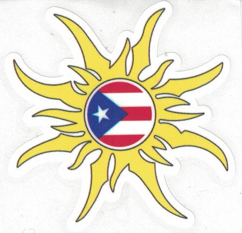 PUERTO RICO "YELLOW" SUN VINYL CAR STICKER image
